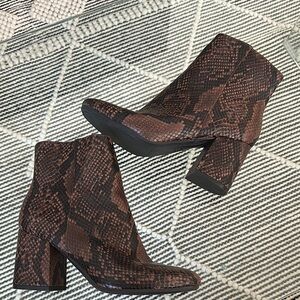 Brown Snakeskin Ankle Boots